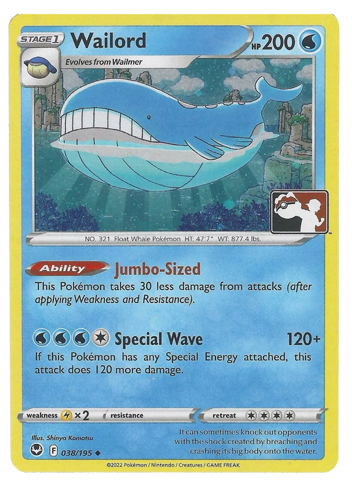 Wailord : PLAY! PRIZE PACK LEAGUE PROMO (Holo) - 038/195