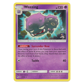 Weezing 29/68 Hidden Fates Pokémon card, scanned front