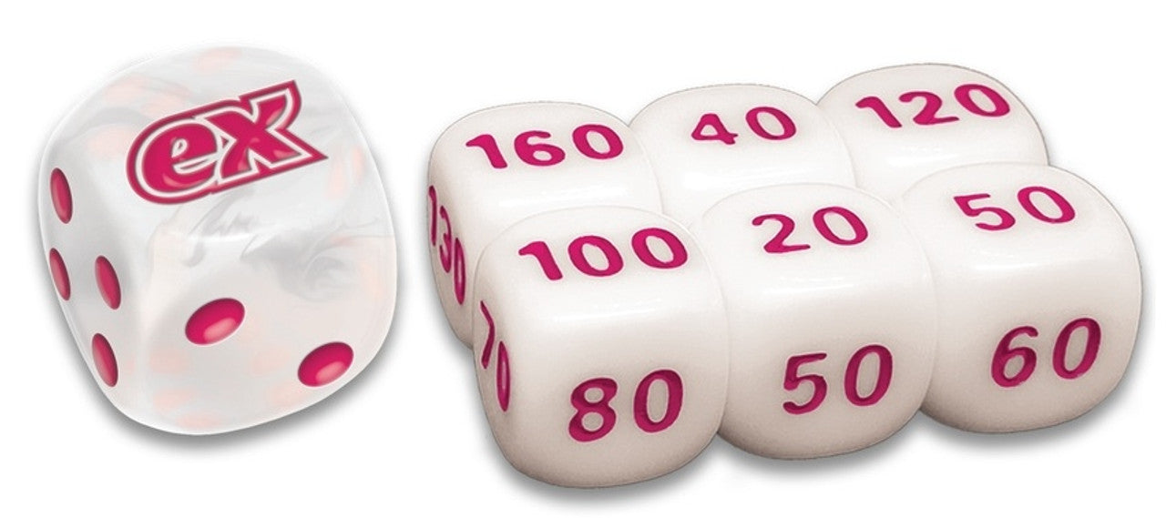 White Flare Dice Set of 6 Plus Bonus Die