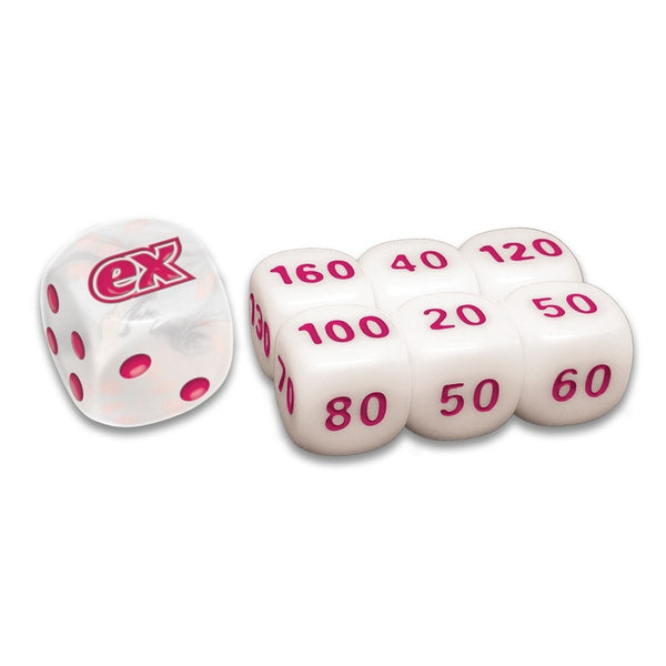 White Flare Dice Set of 6 Plus Bonus Die
