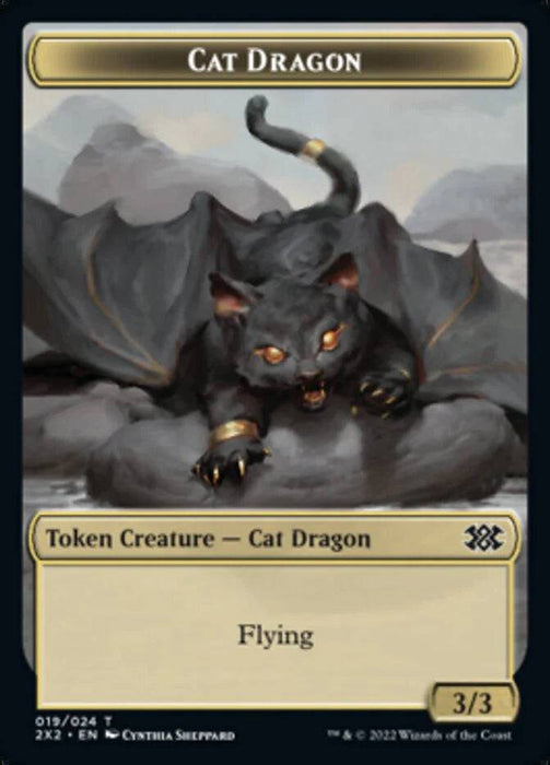 Cat Dragon // Soldier Double-sided Token : DOUBLE MASTERS 2022 - 019/024 // 007/024