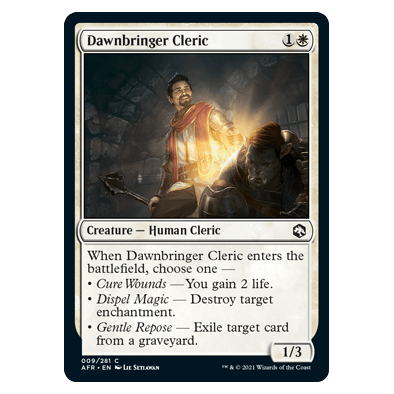 Dawnbringer Cleric : DUNGEONS & DRAGONS: ADVENTURES IN THE FORGOTTEN REALMS - 009/281