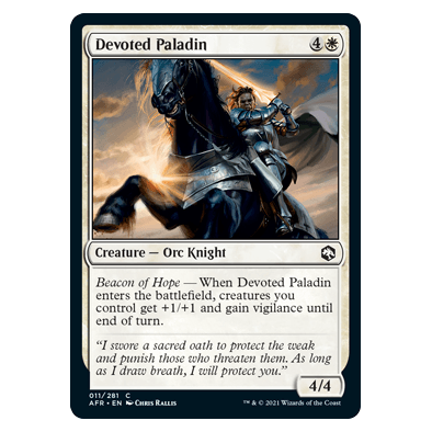 Devoted Paladin : DUNGEONS & DRAGONS:  ADVENTURES IN THE FORGOTTEN REALMS - 011/281