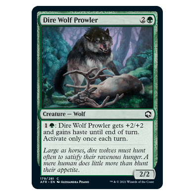Dire Wolf Prowler : DUNGEONS & DRAGONS: ADVENTURES IN THE FORGOTTEN REALMS - 179/281