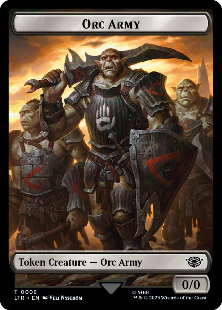 Food // Orc Army Double-Sided Token (Foil) : THE LORD OF THE RINGS: TALES OF MIDDLE-EARTH - 0010 // 0006 - Lockett Labs UK