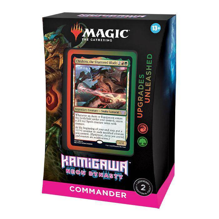 Lockett Labs Magic the Gathering Kamigawa Neon Dynasty Commander Deck Upgrades Unleashed box featuring Chishiro, the Shattere