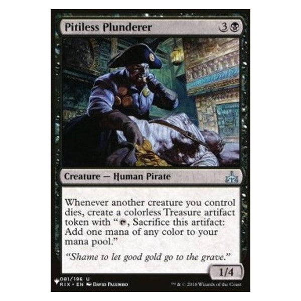 Pitiless Plunderer : THE LIST
